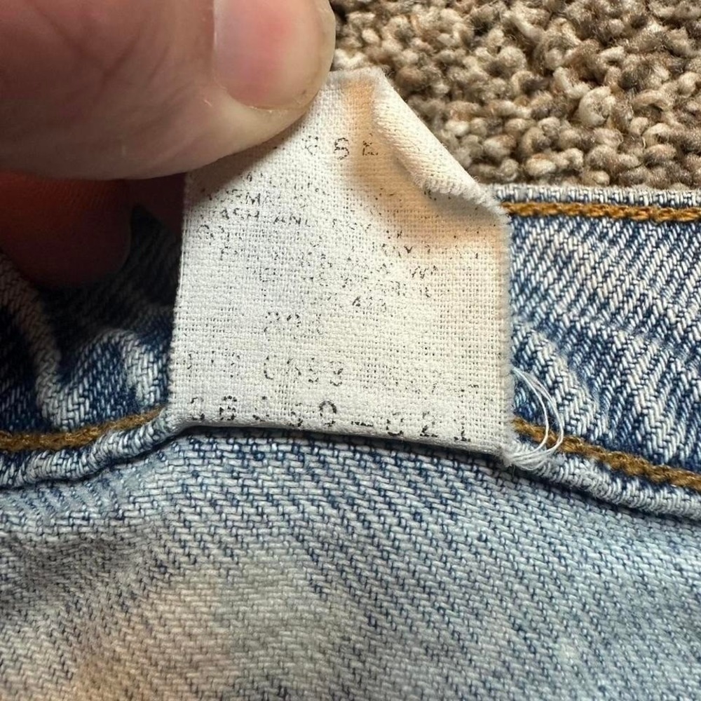 Vintage‎ Levi's orange tab 550 bleach stained punk grunge denim shorts fits 33 - Picture 4 of 6